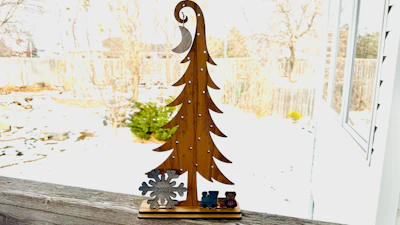Tall Curly Christmas Tree with Fairy Lights