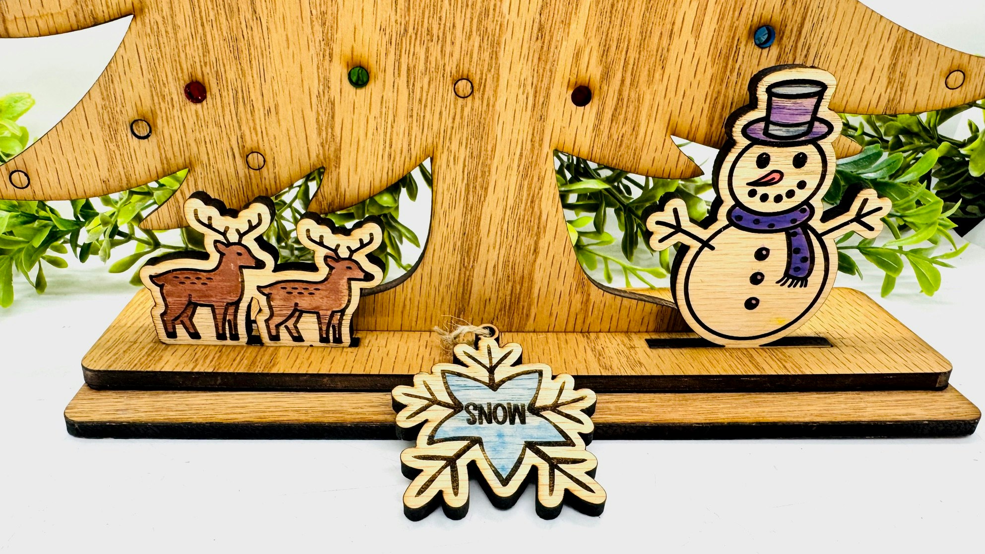 Curly Top Tree Addon - Winter Snowman