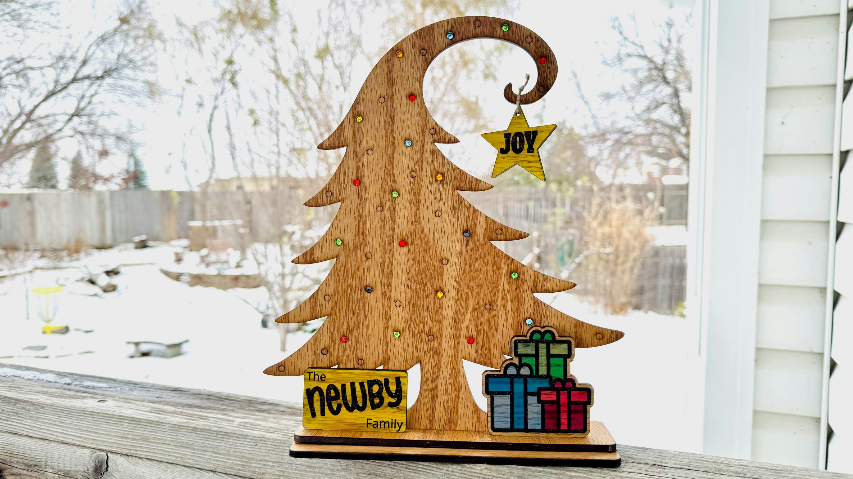Curly Christmas Tree with Fairy Lights