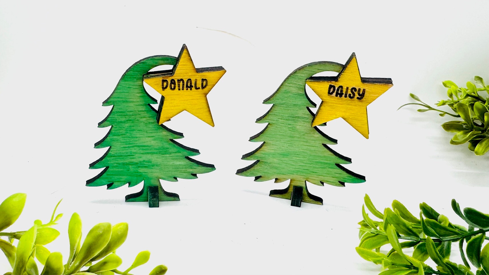 Bendy Christmas Tree Table Name Place Card Decor