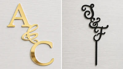Initals Cake Charm