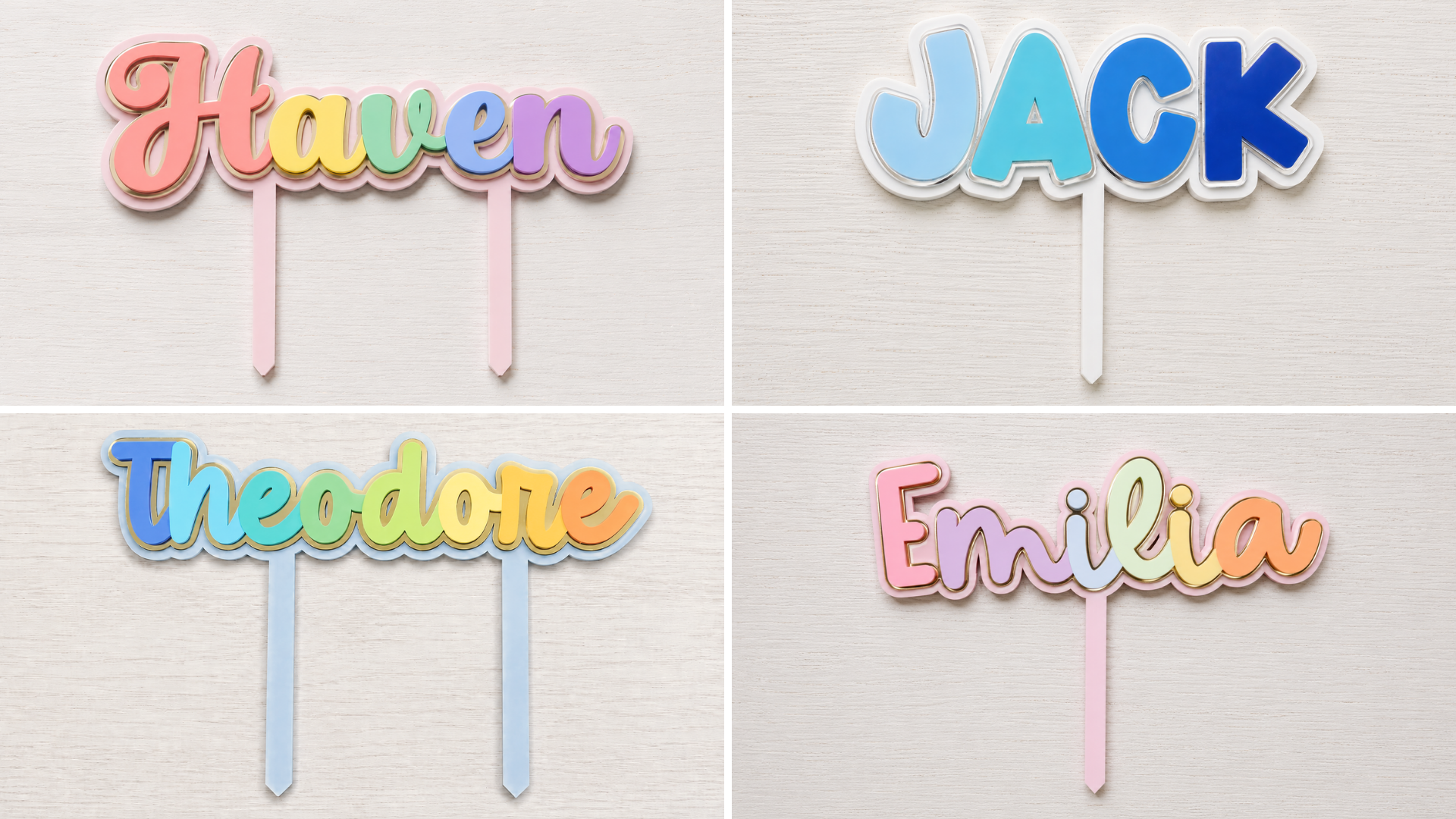 Rainbow Triple Layer Cake Topper/Charm