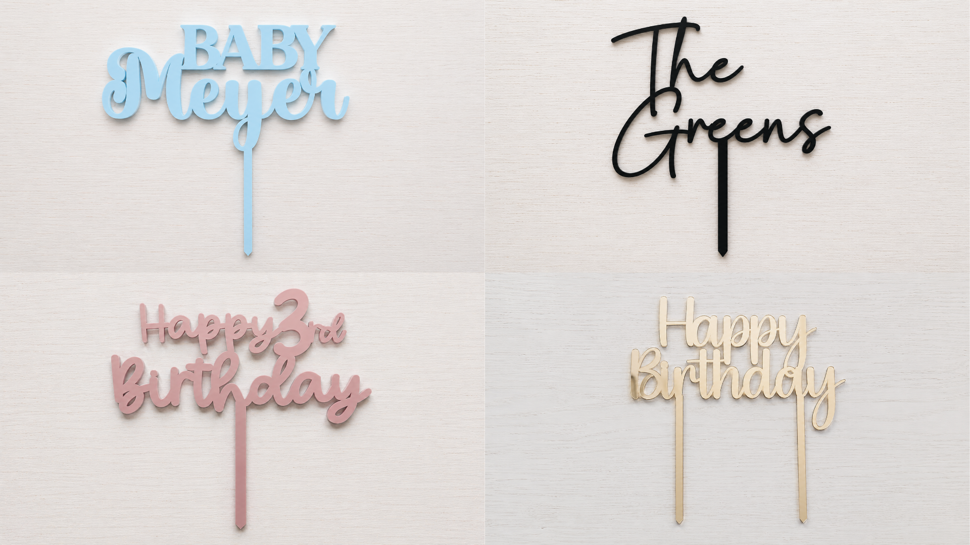 Two Line Cake Topper or Charm