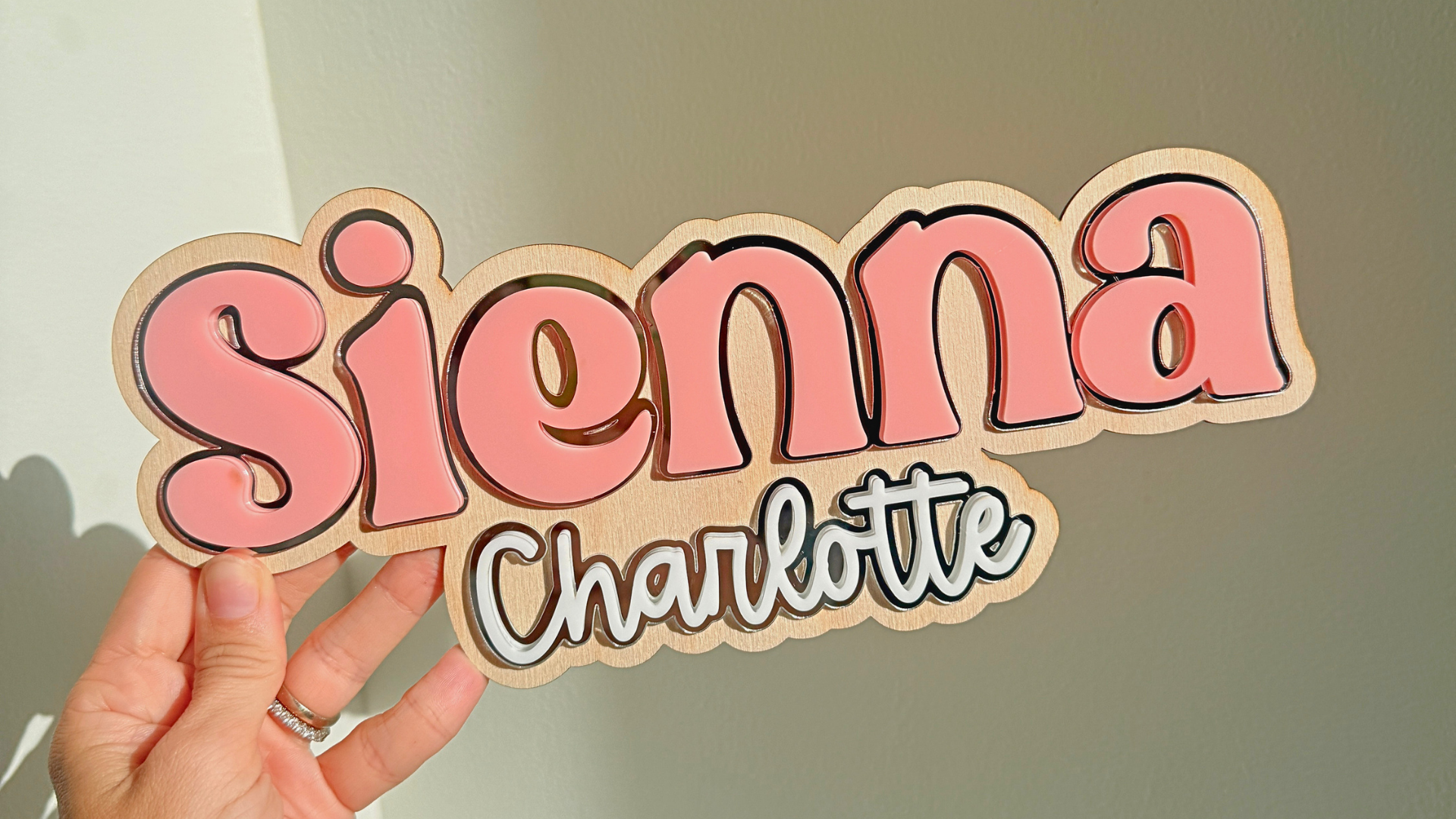 Triple Layer Name Sign
