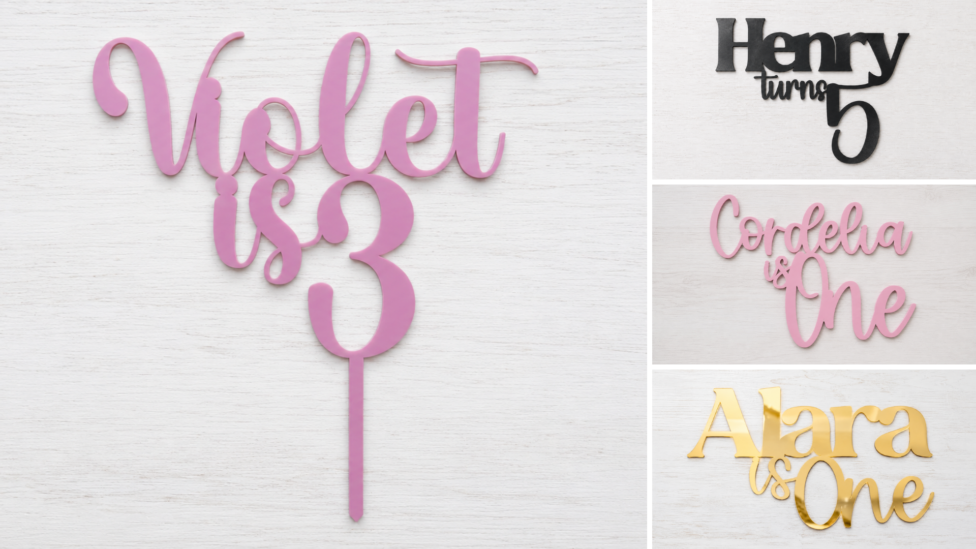 Birthday Triple Layer Cake Topper or Charm