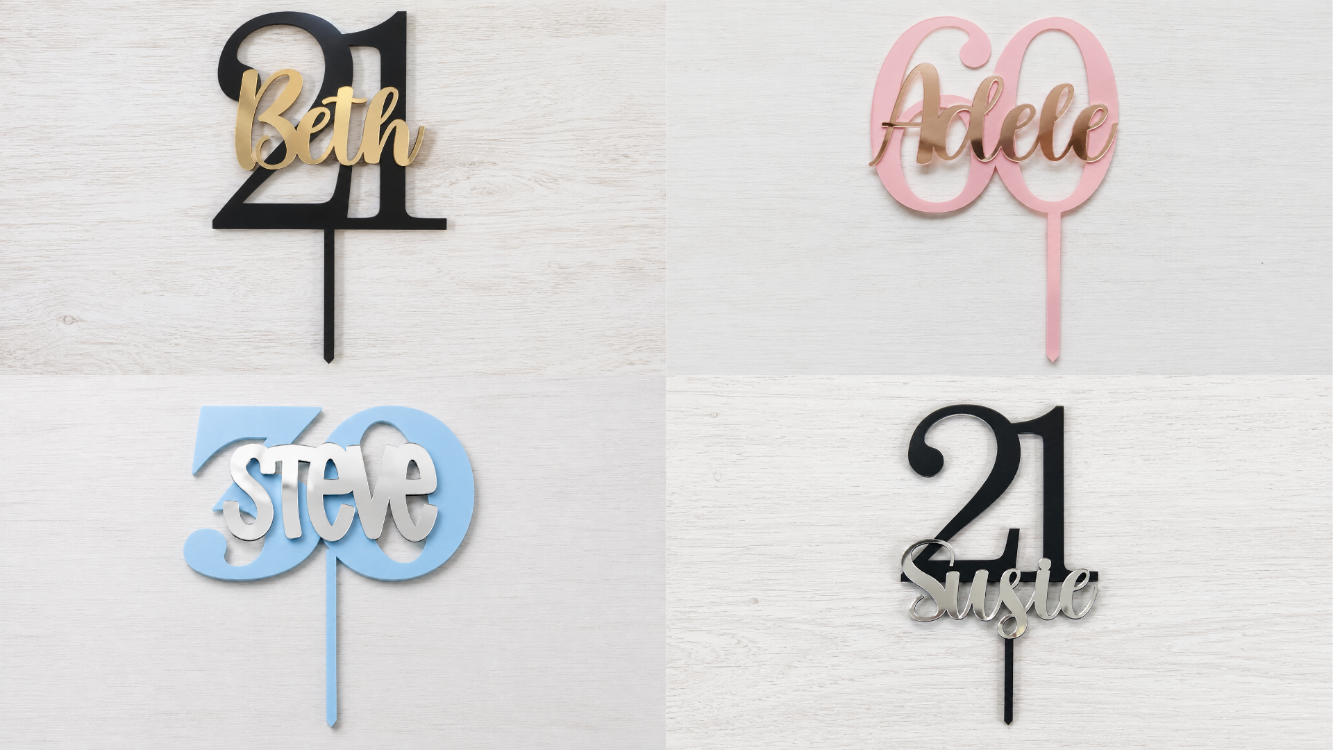 Layered Birthday Triple Layer Cake Topper or Charm