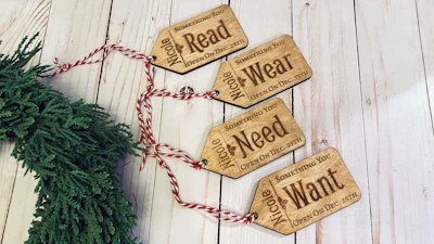 Christmas Gifts Tags - Want Need Read Wear