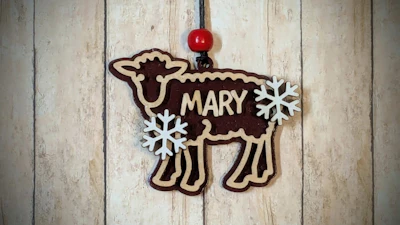 Sheep with Snowflakes Ornament