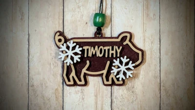Pig with Snowflakes Ornament