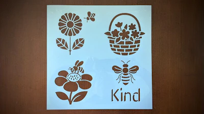 Flowers and Bees Stencil