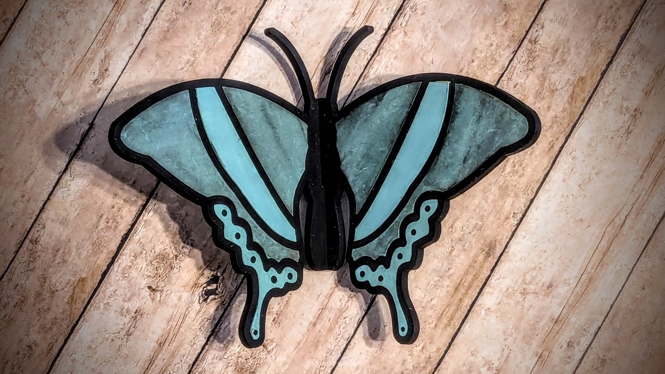 3D Butterfly - Emerald Swallowtail