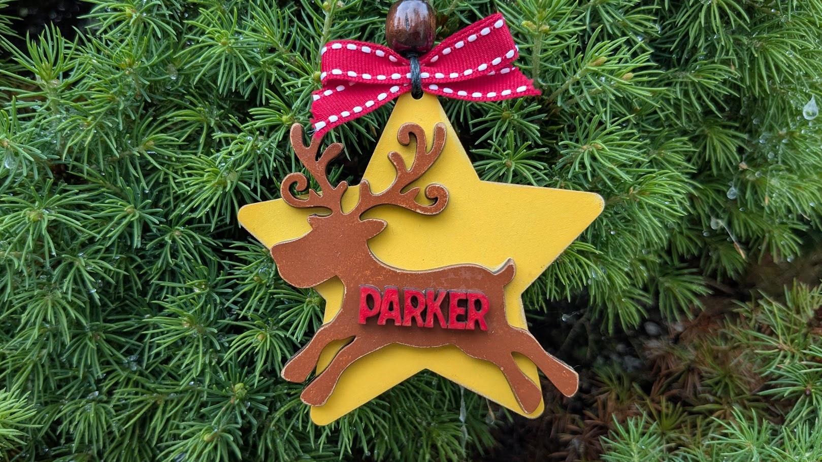 Reindeer on a Star Ornament