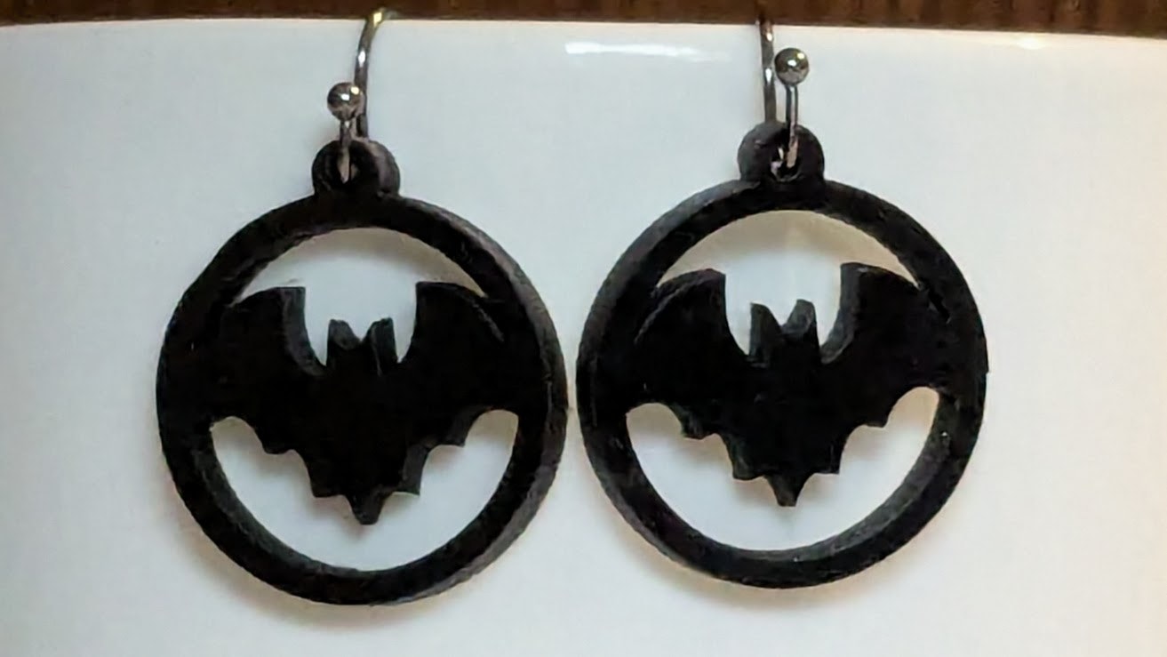 Bat Earring in Circle