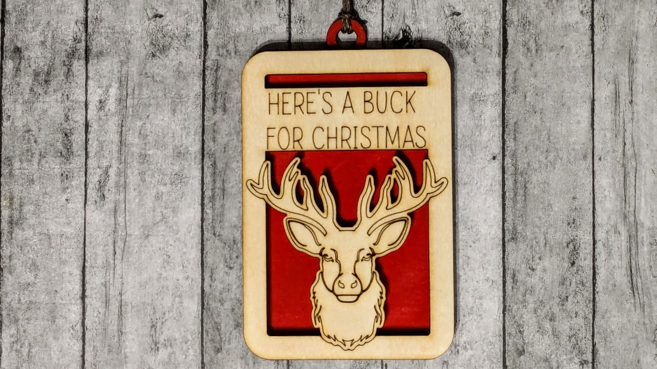 Buck Gift Card Ornament (Large Blank)