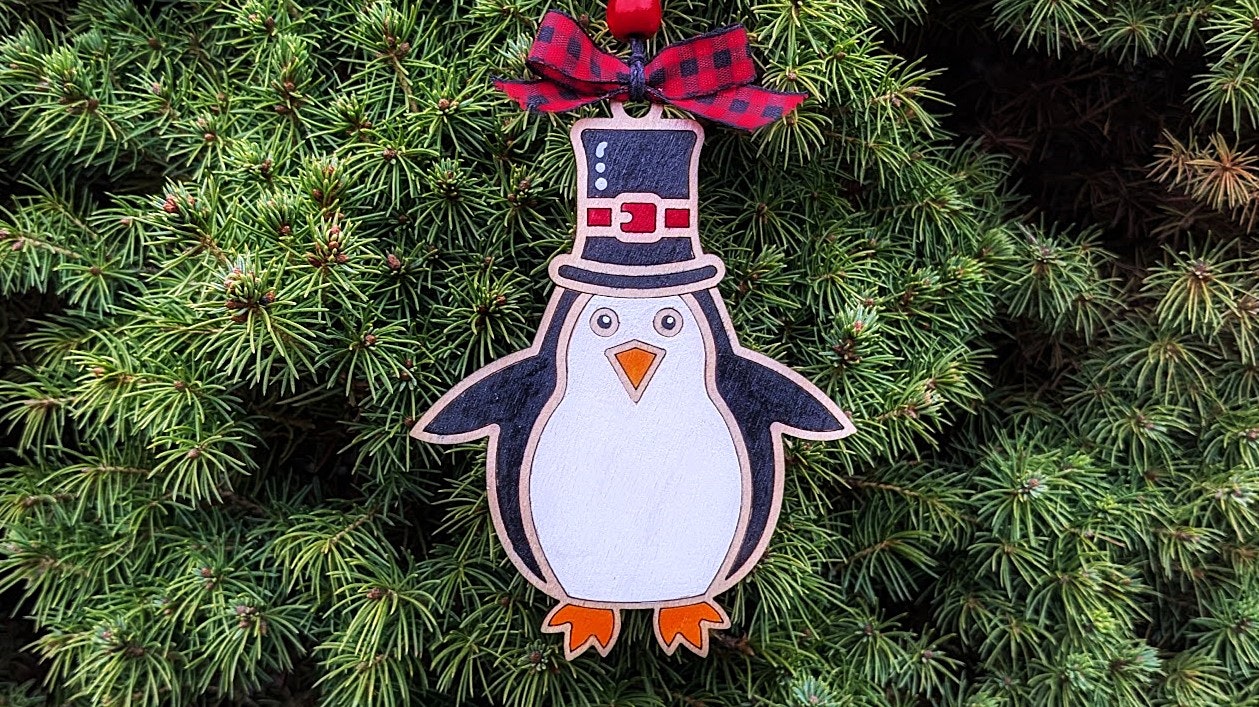 Penguin Wooden Ornament