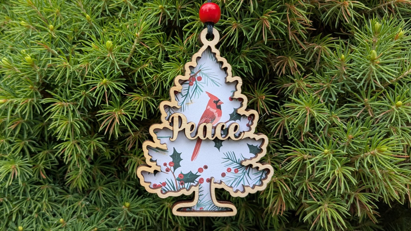 Tree Ornament with Colorful Backer