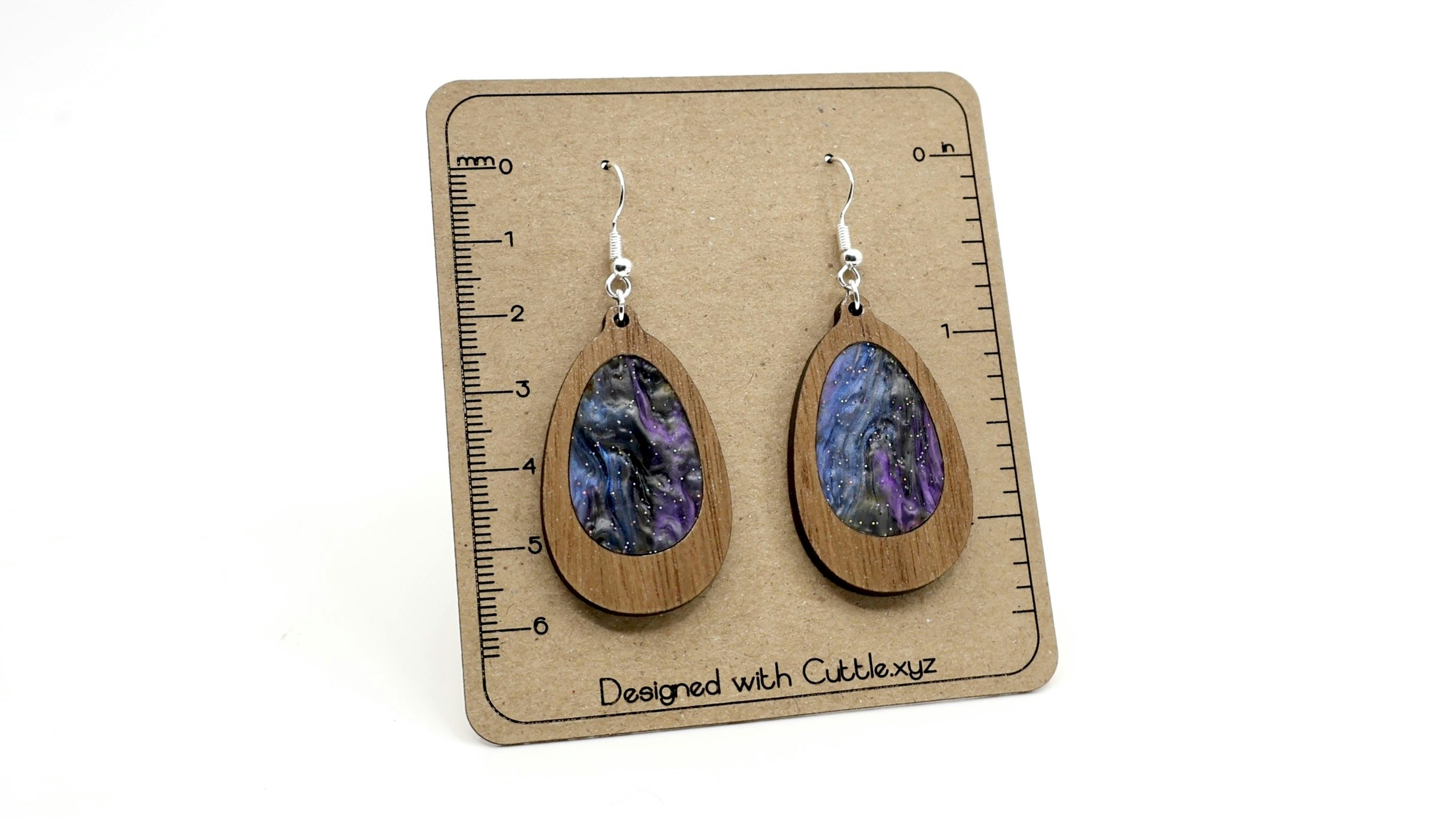 Rounded Teardrop Inlay Earrings