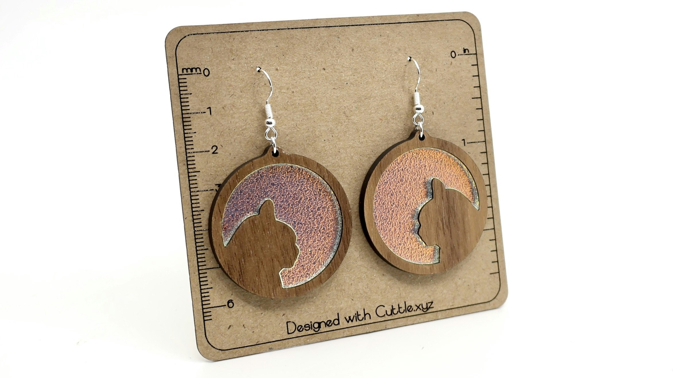 Cat Face Inlay Earrings