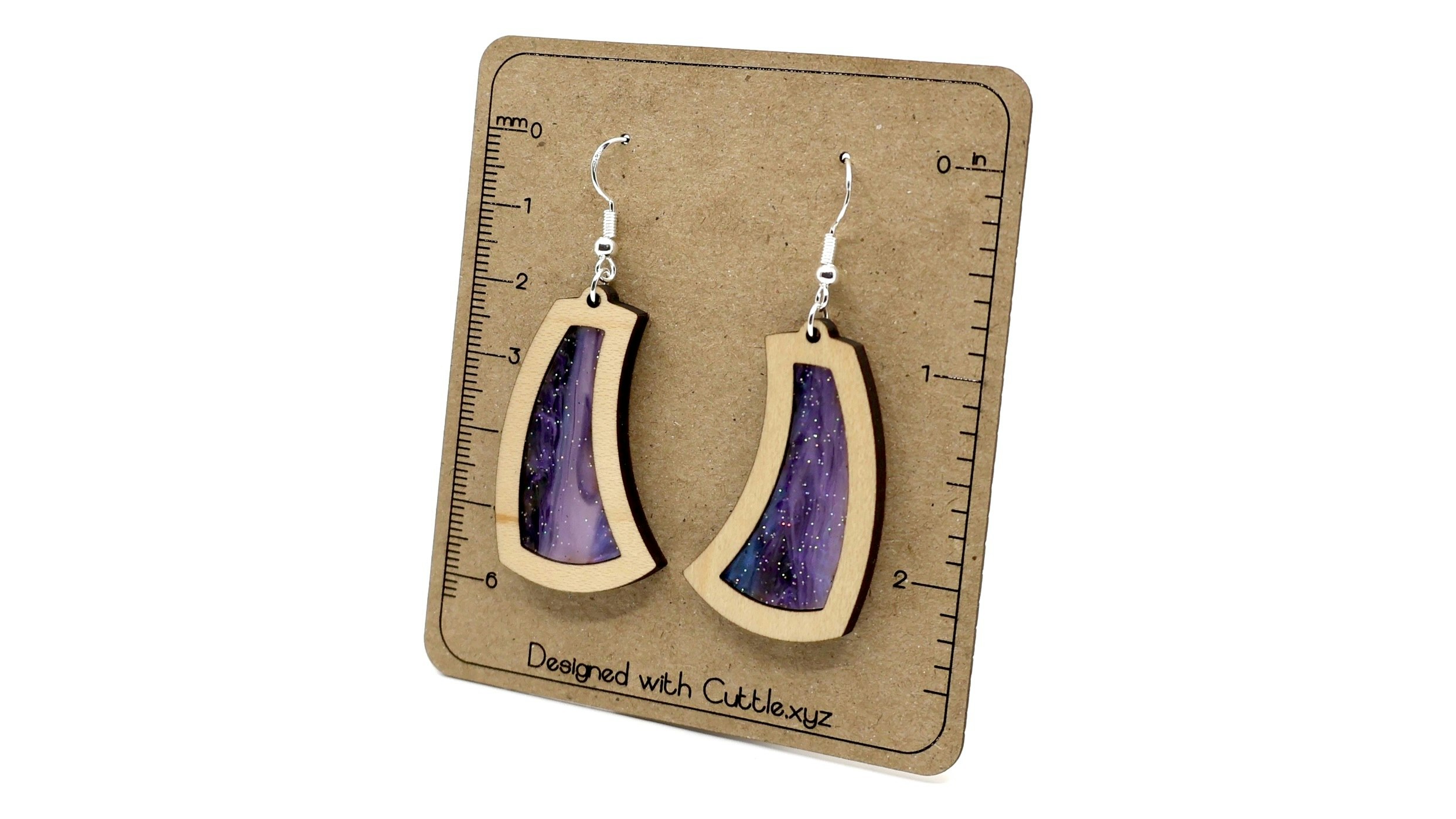 Curved Wedge Inlay Earrings