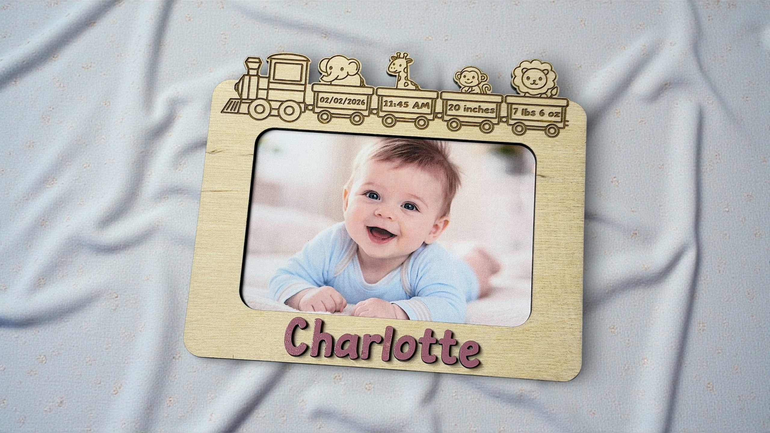 Baby / Newborn Photo Frame Zoo Train
