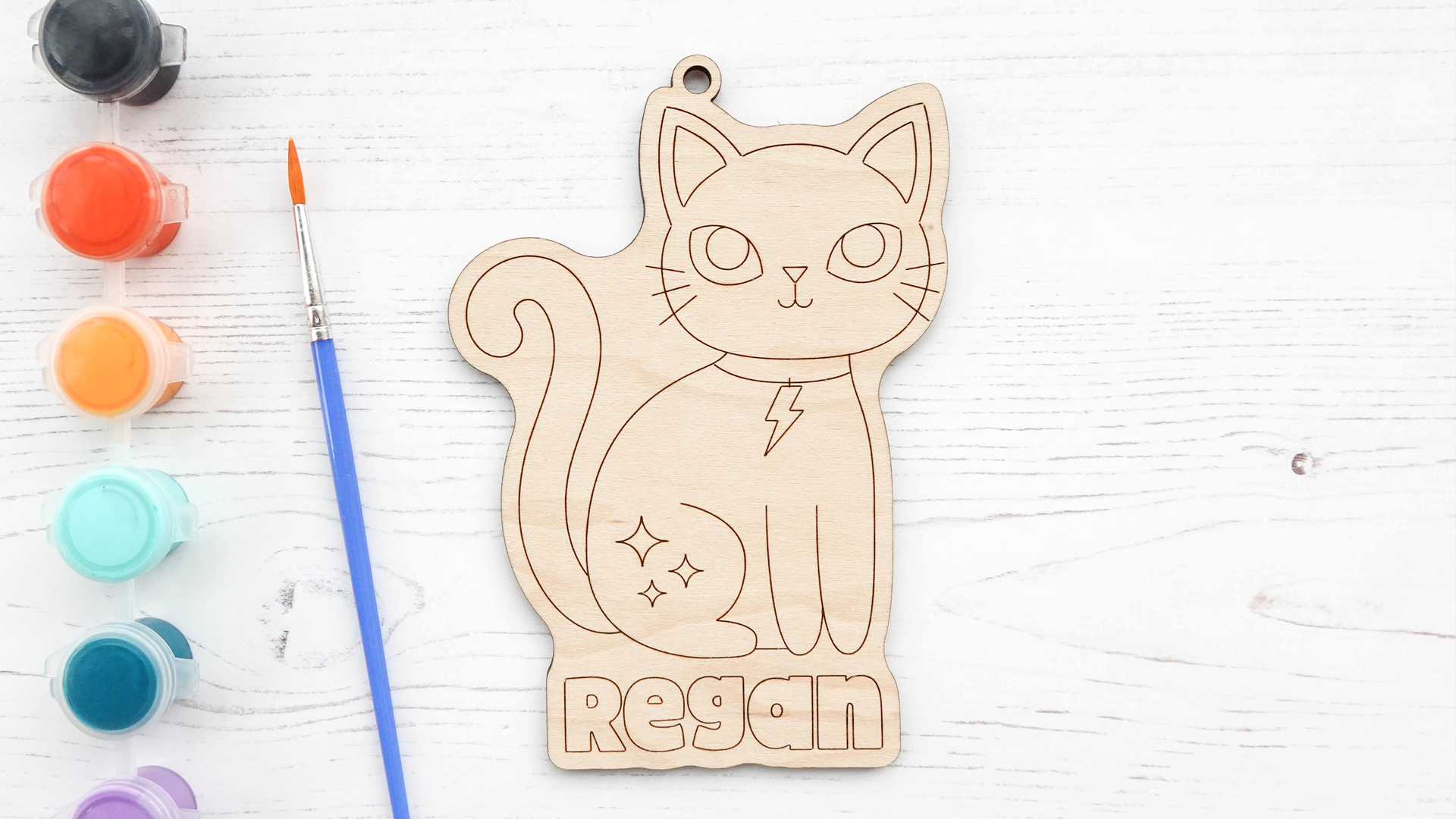 Personalized Paintable Cat Magnet/Ornament