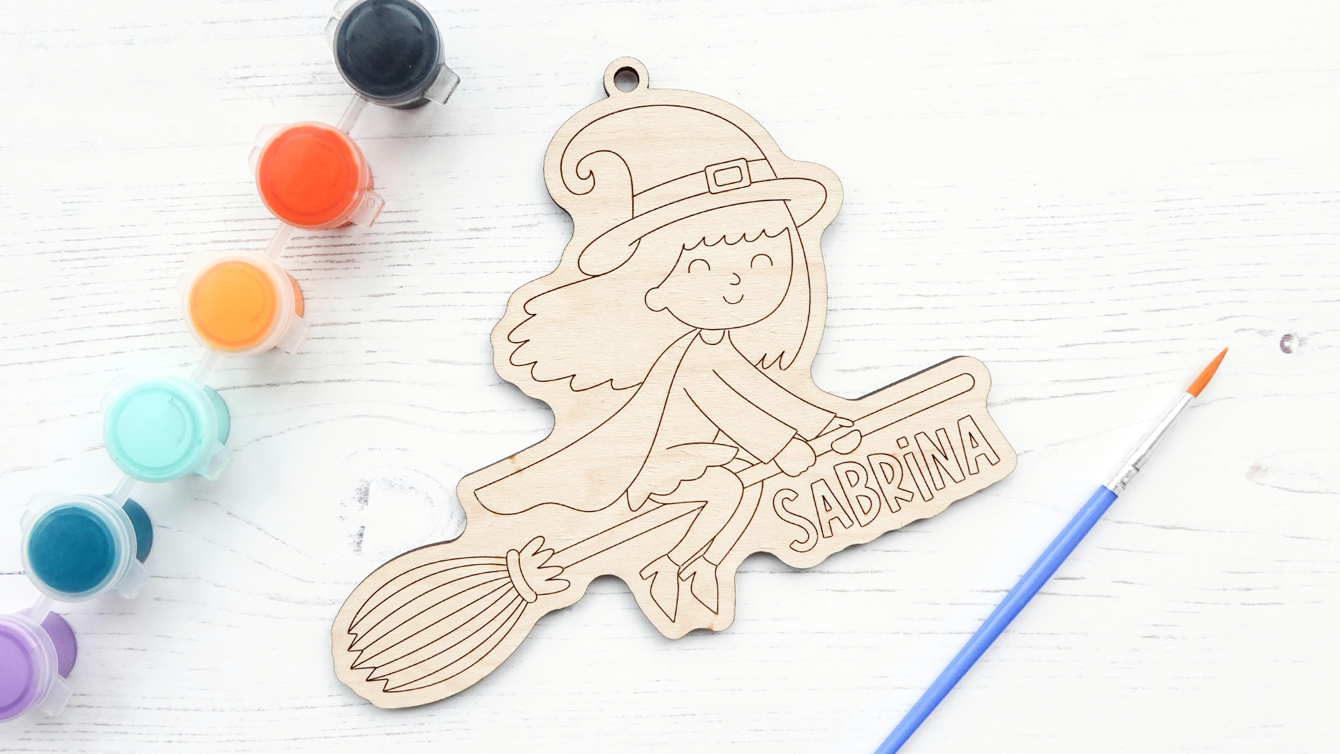 Personalized Paintable Witch Magnet/Ornament