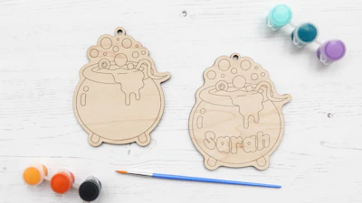Personalized Paintable Cauldron Magnet/Ornament