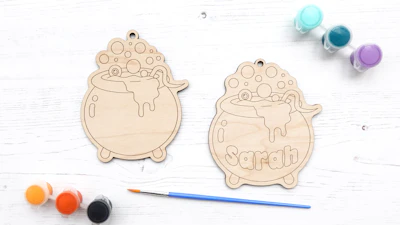 Personalized Paintable Cauldron Magnet/Ornament