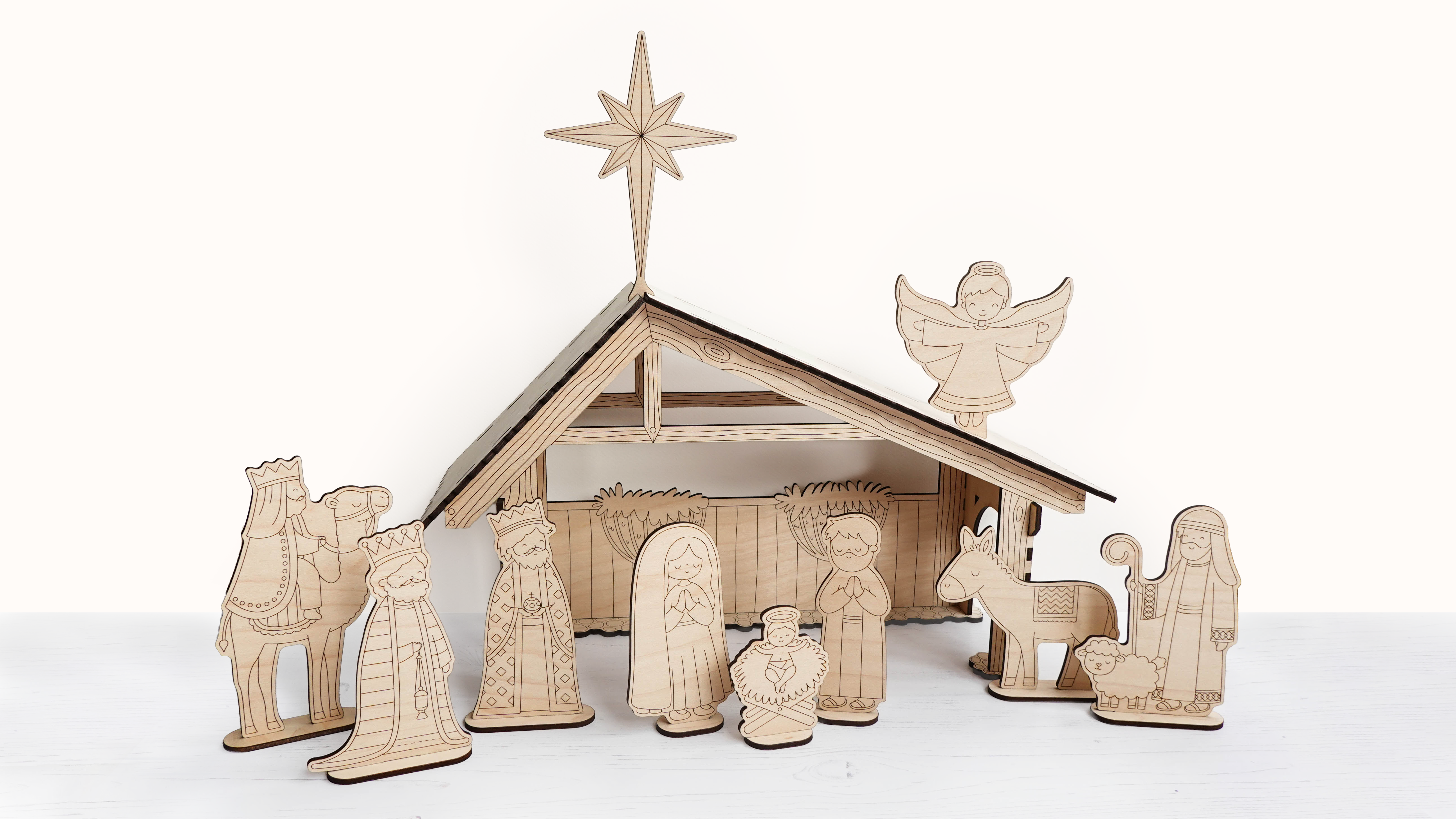 3D Paintable Nativity Play Scene 