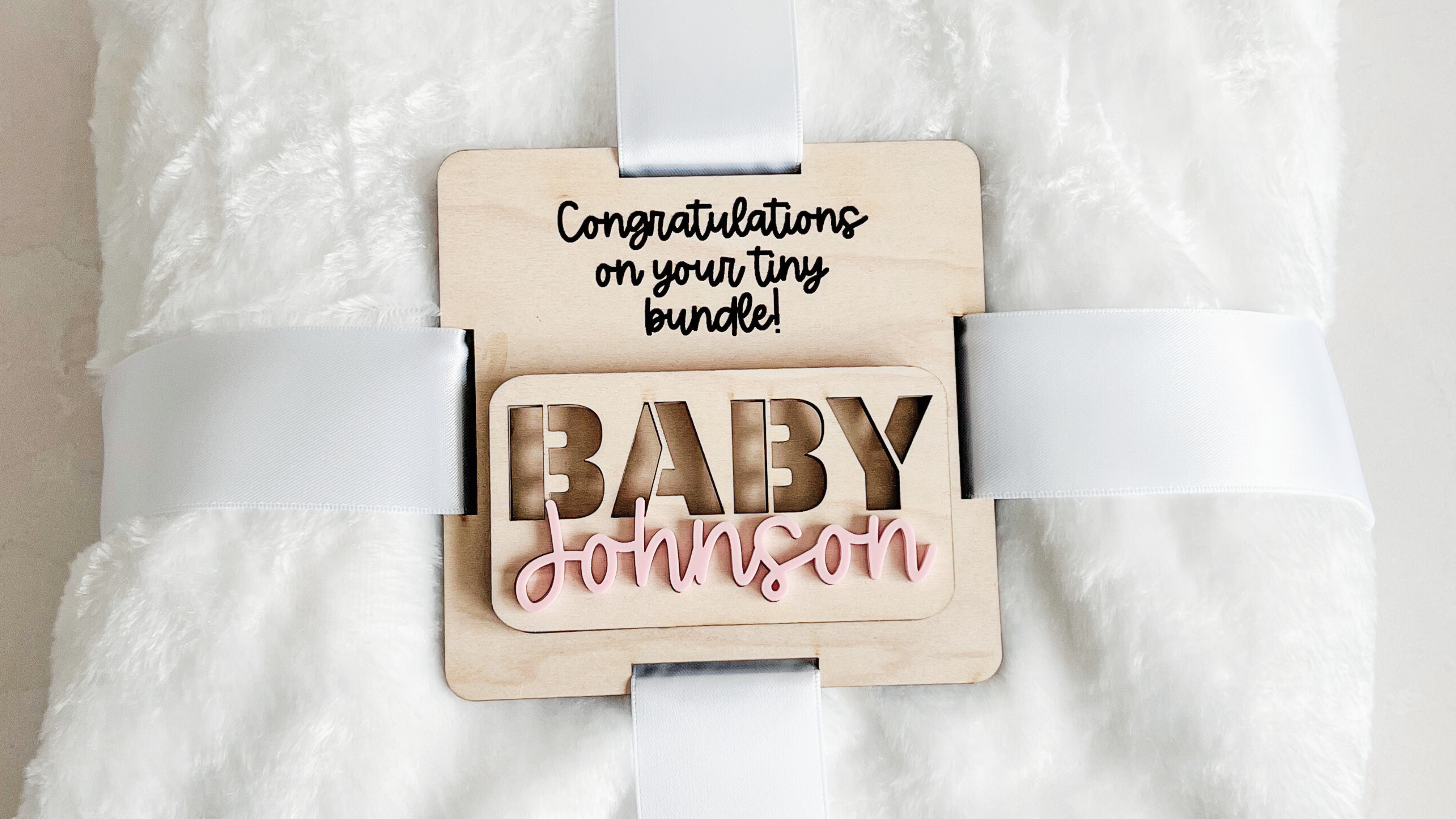 New Baby Blanket tag with gift card slot