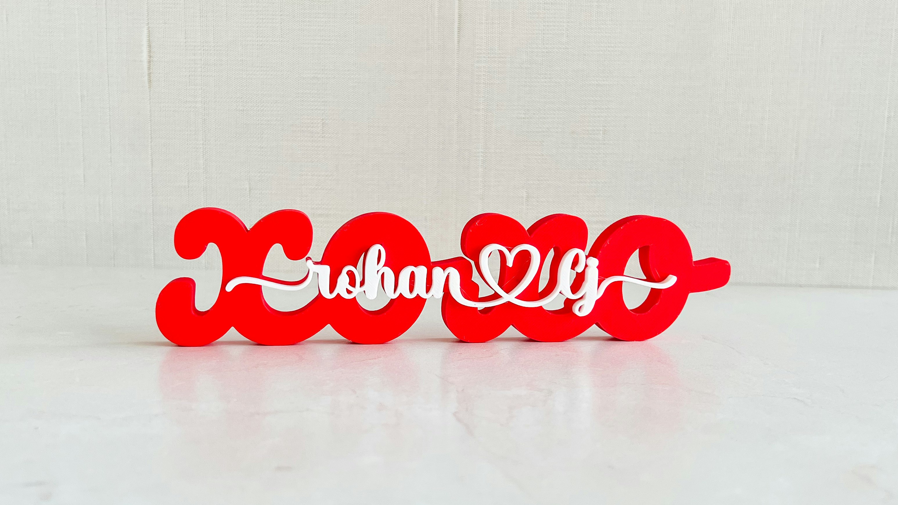 xoxo 3D print sign