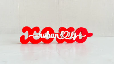 xoxo 3D print sign