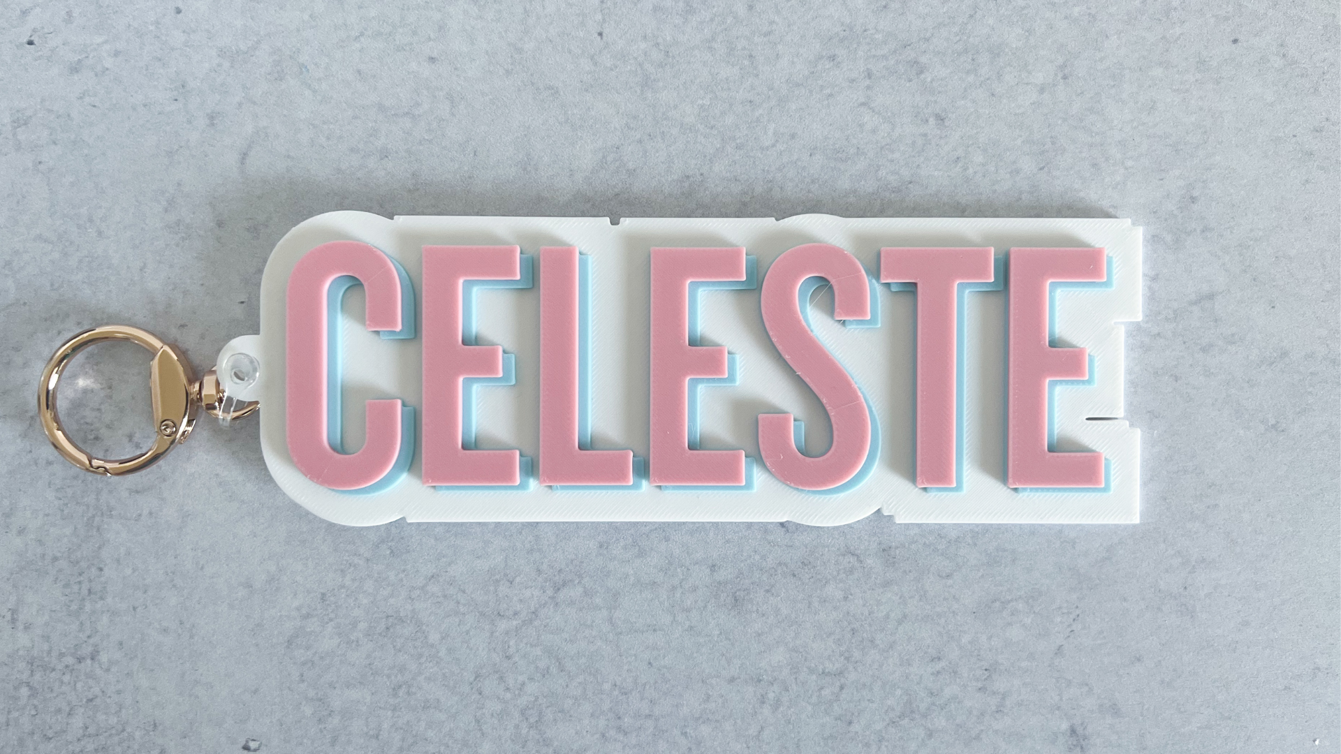 Trendy layered name keychain
