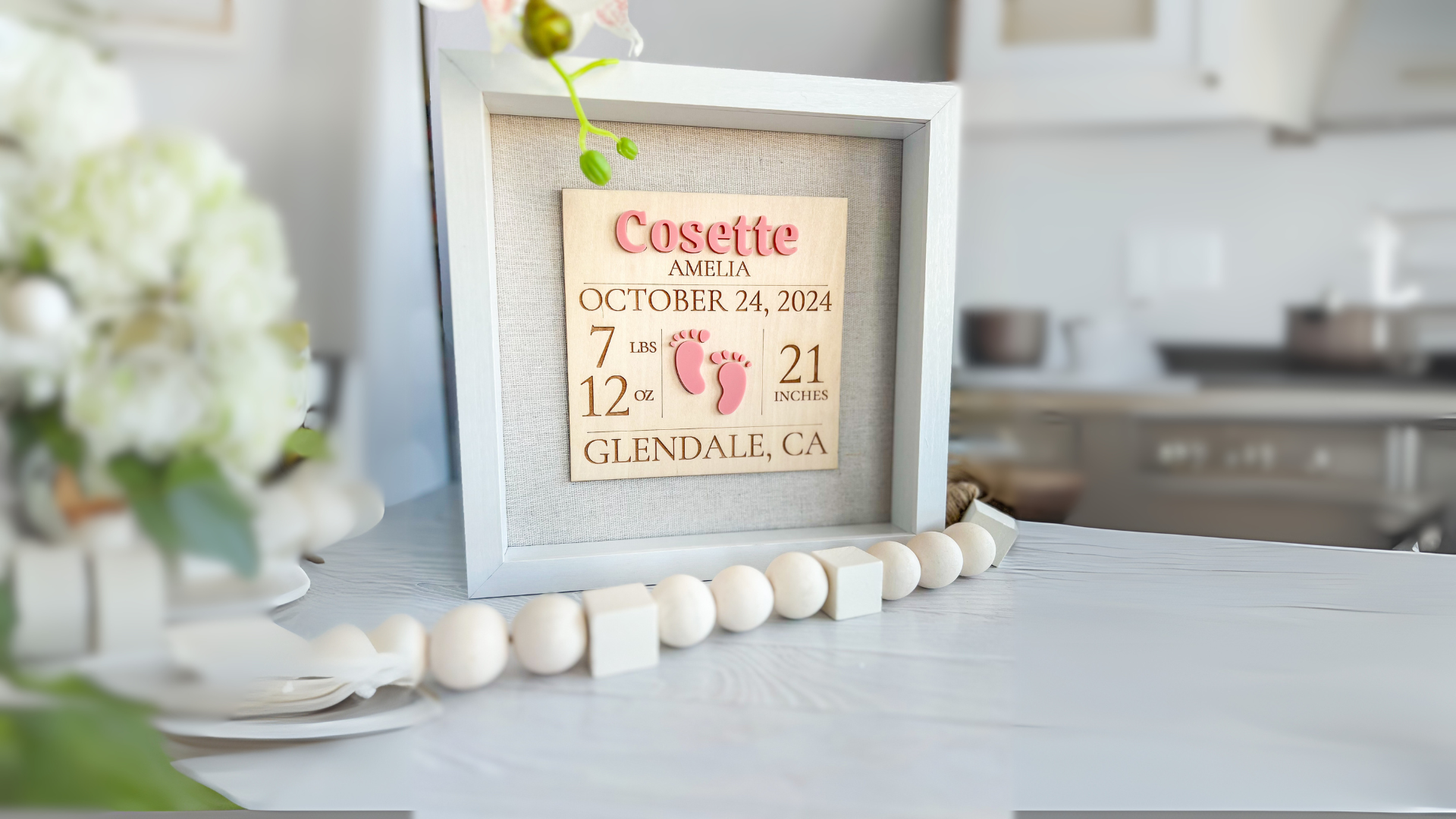 New Baby Birth Stats Frame