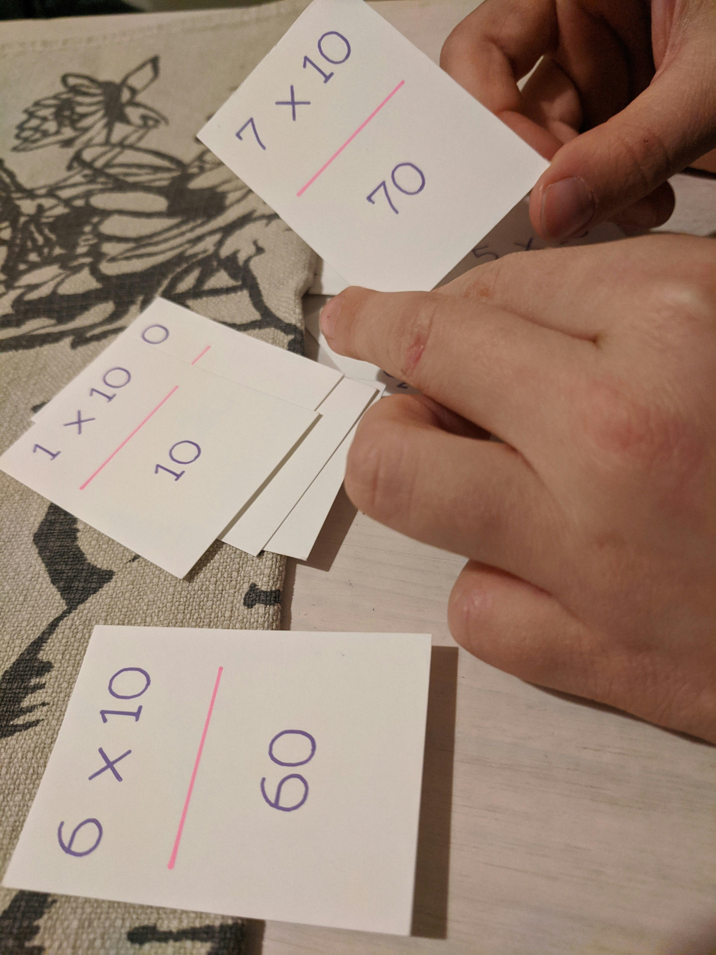 Multiplication flash cards