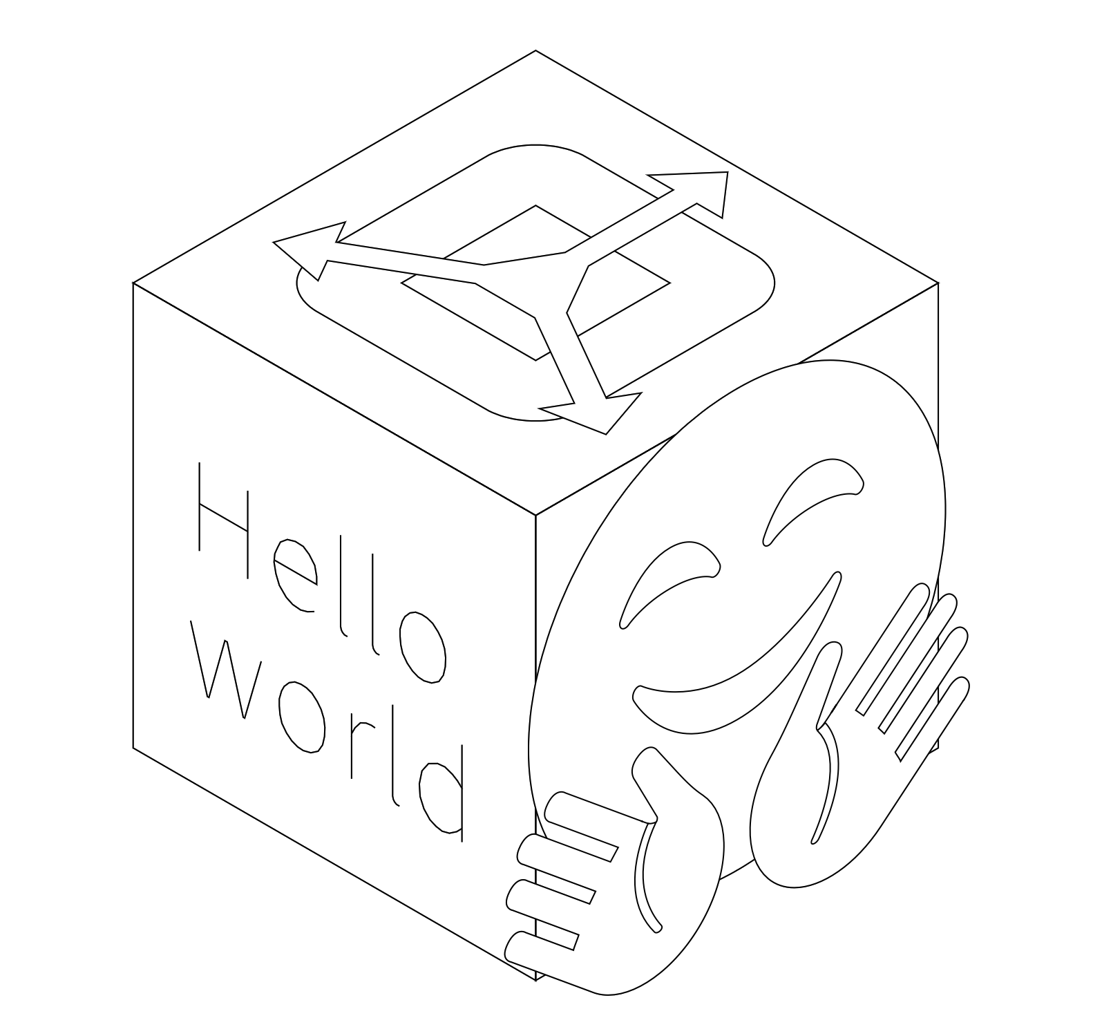 Isometric illustration: scale skew rotate