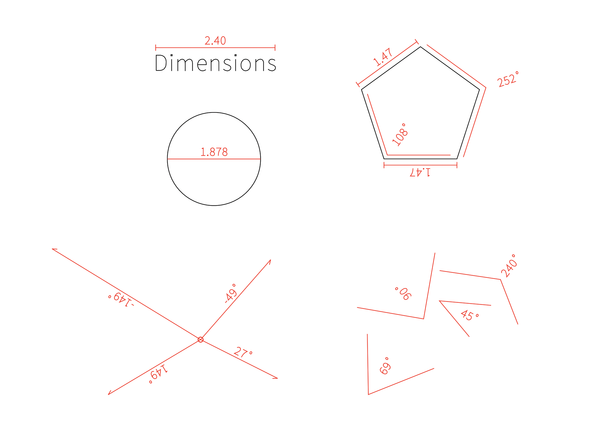 Dimensions components