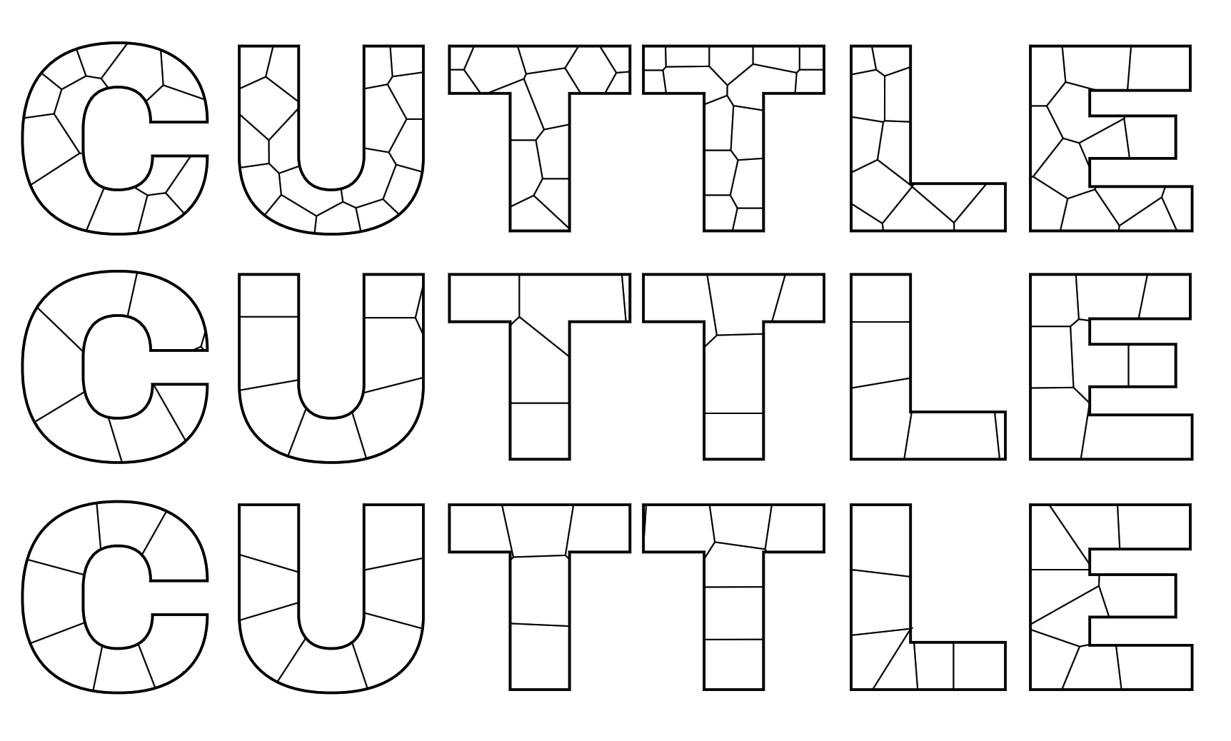 Chopping text: Poisson, Voronoi, clip