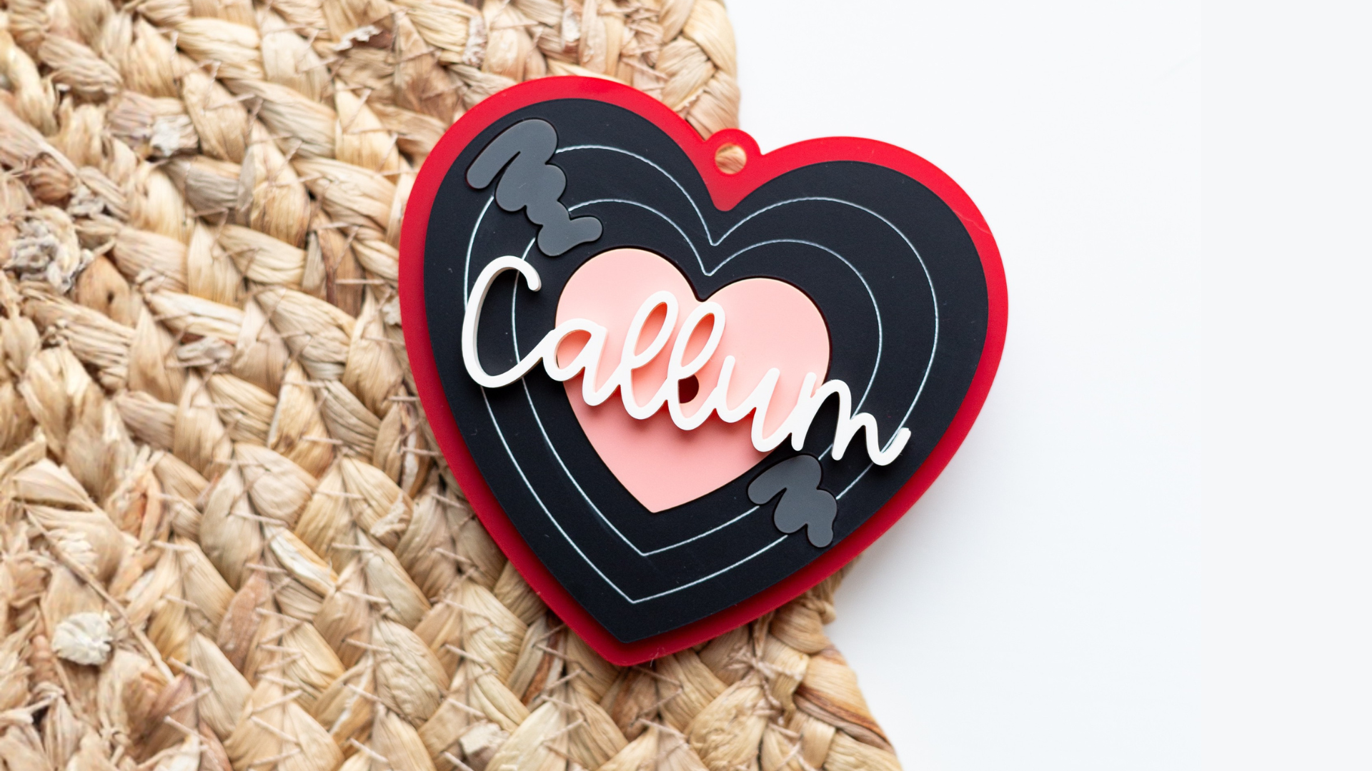 Heart Shape Vinyl Record Valentine's Day Tag