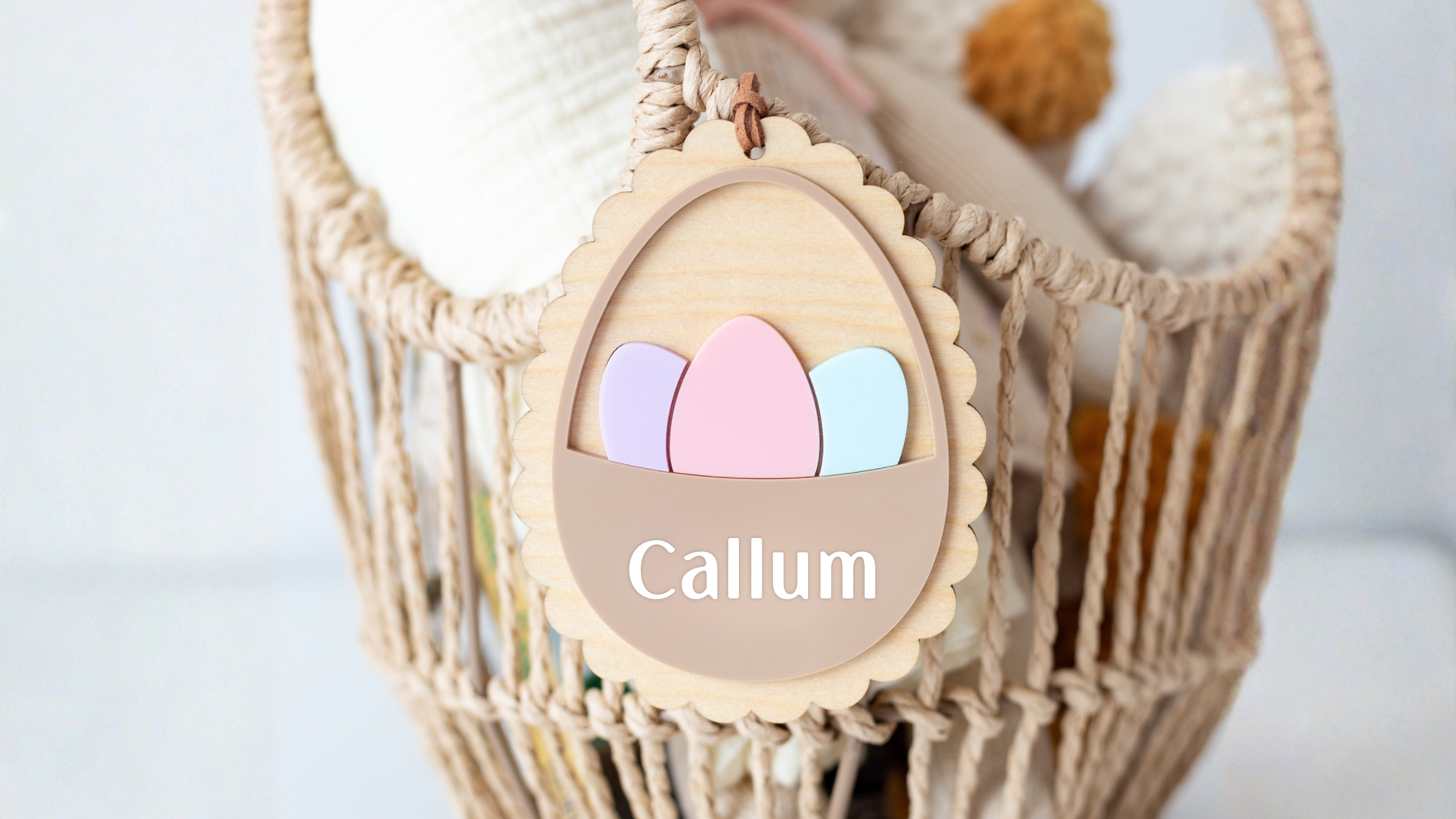 Easter Basket Egg Scallop Tags