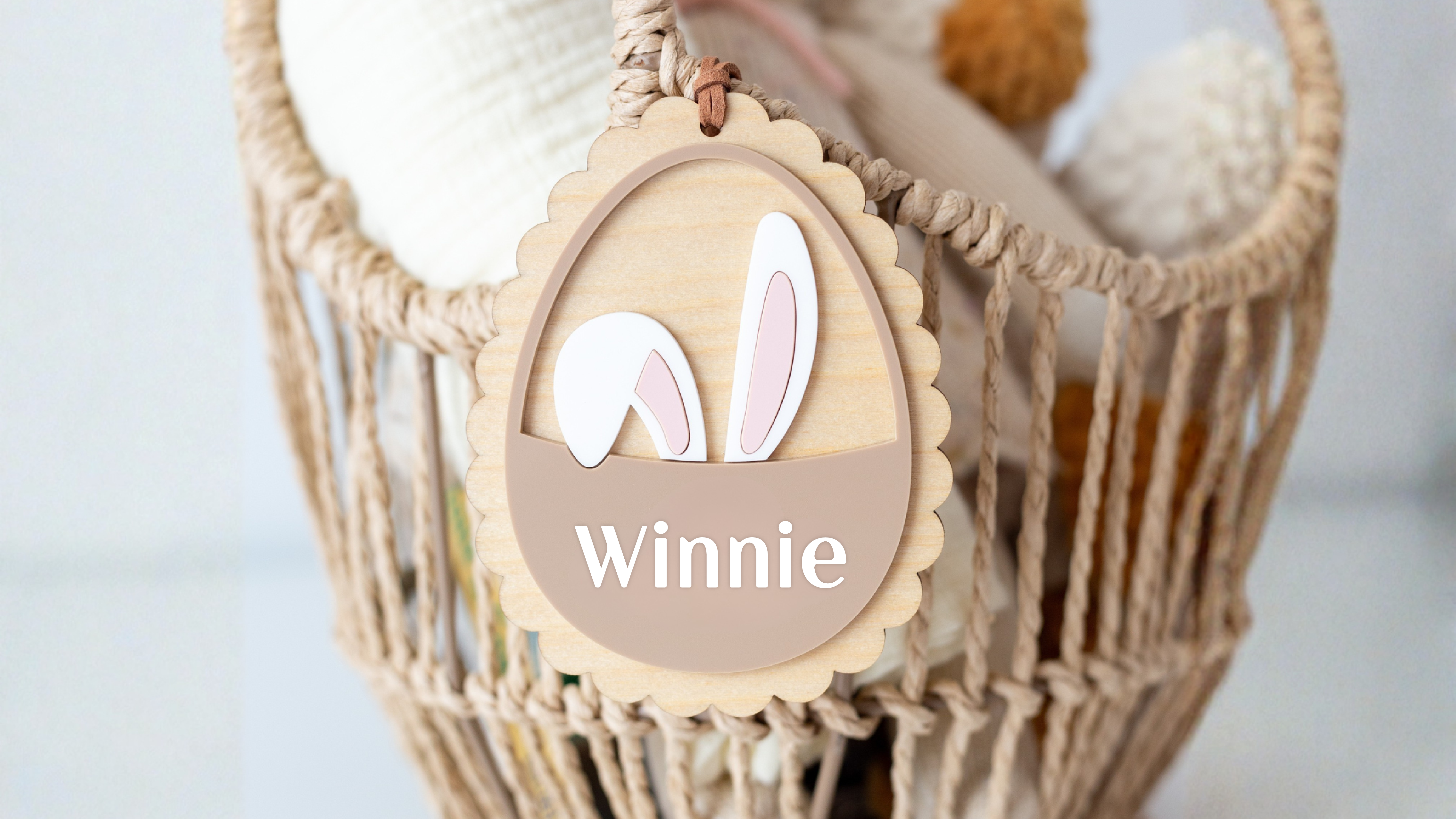 Easter Basket Bunny Scallop Tags