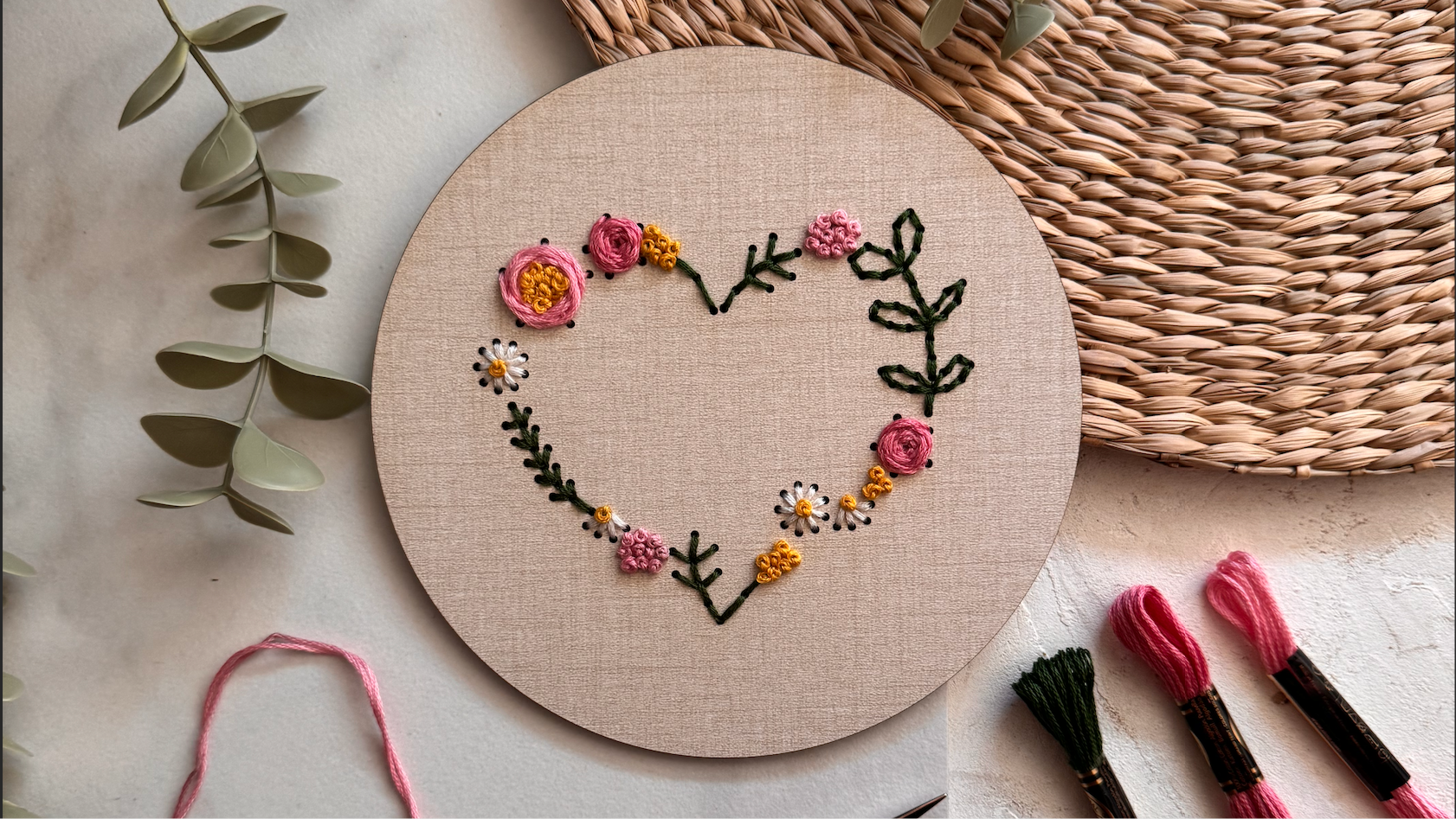 Embroidery Flower Heart Sewing