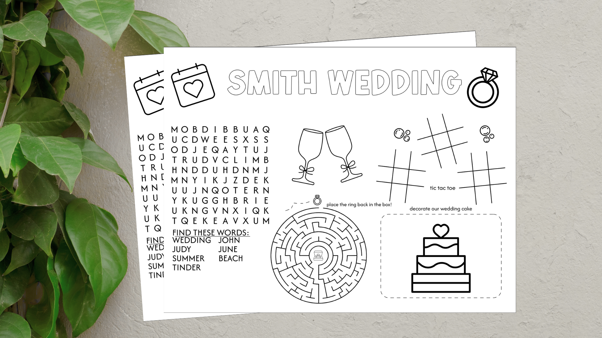 Wedding Activity Sheet