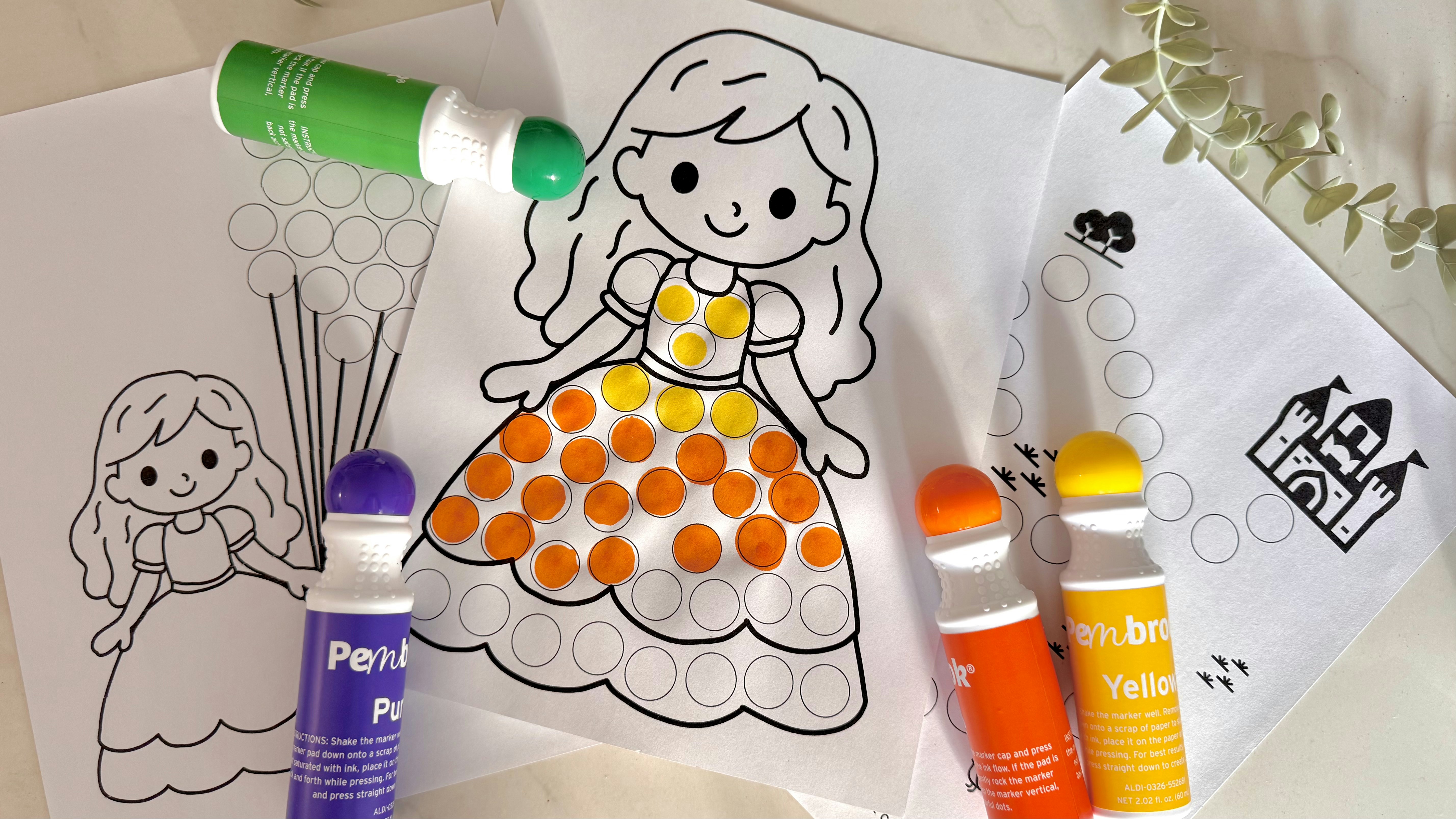 Princess Paint Dot Template