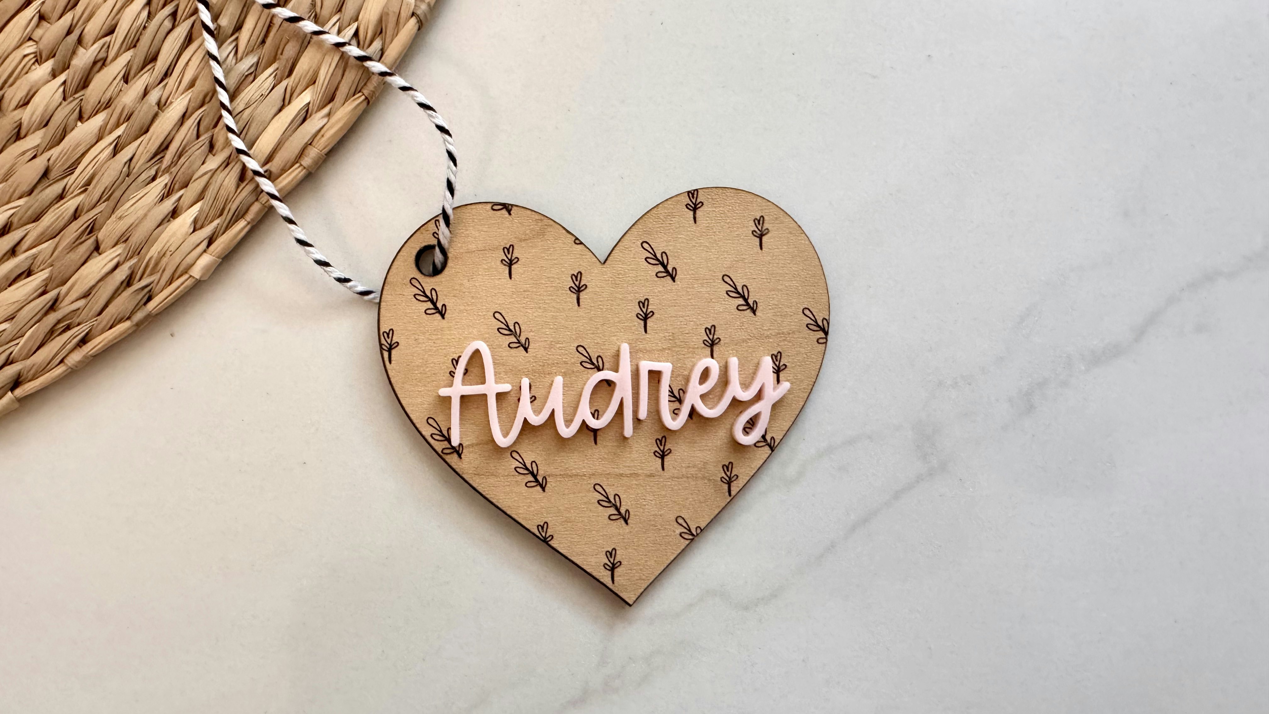 Valentines Heart Name Tag