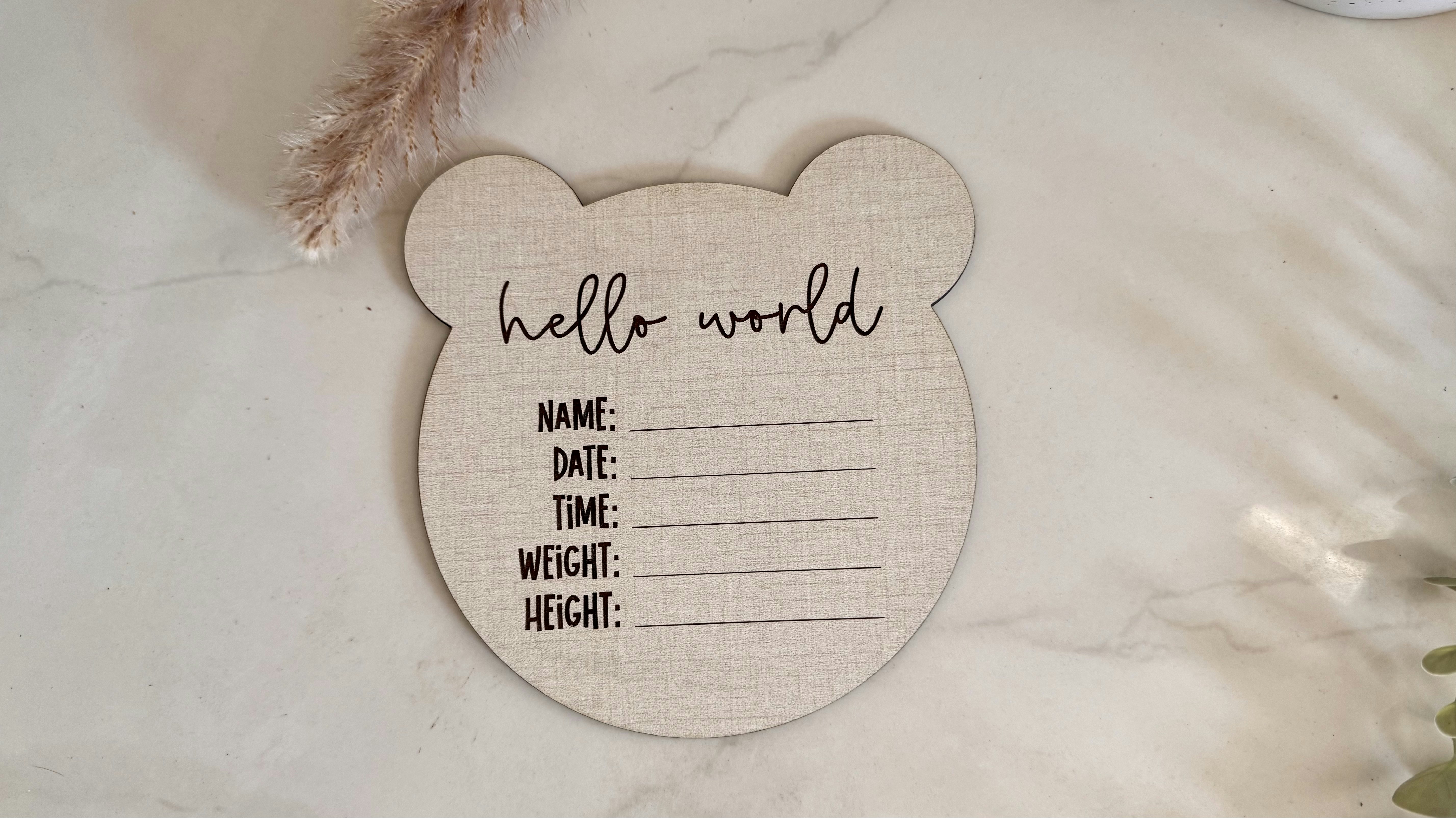 Bear New Baby Sign