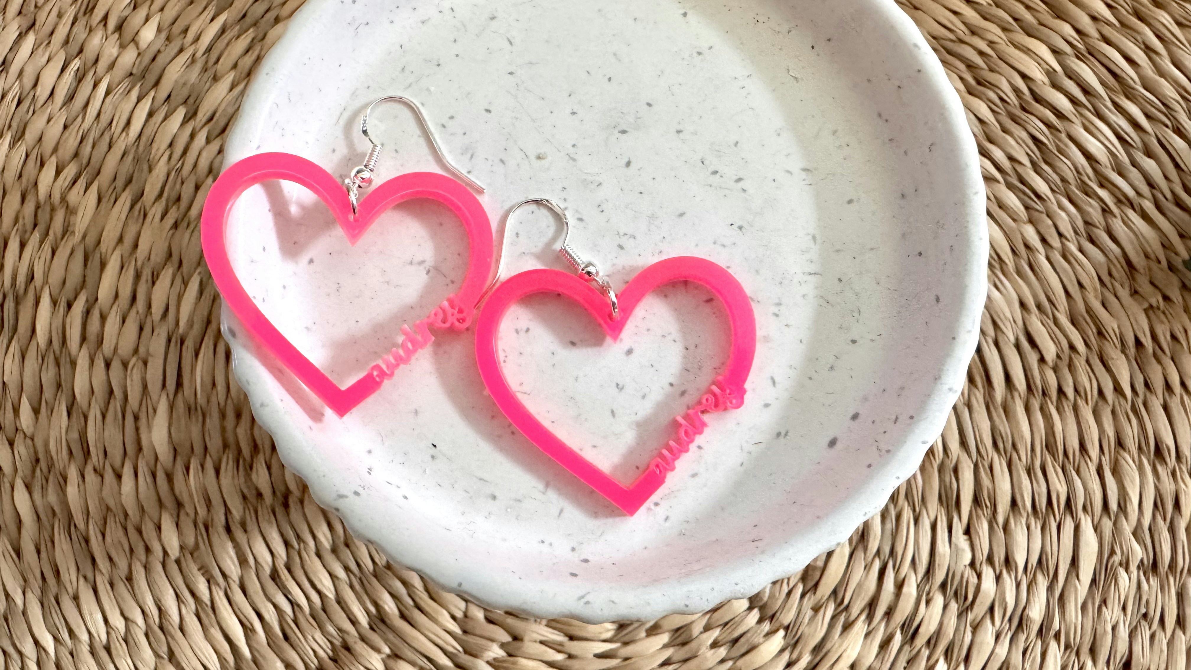 Heart Name Earrings