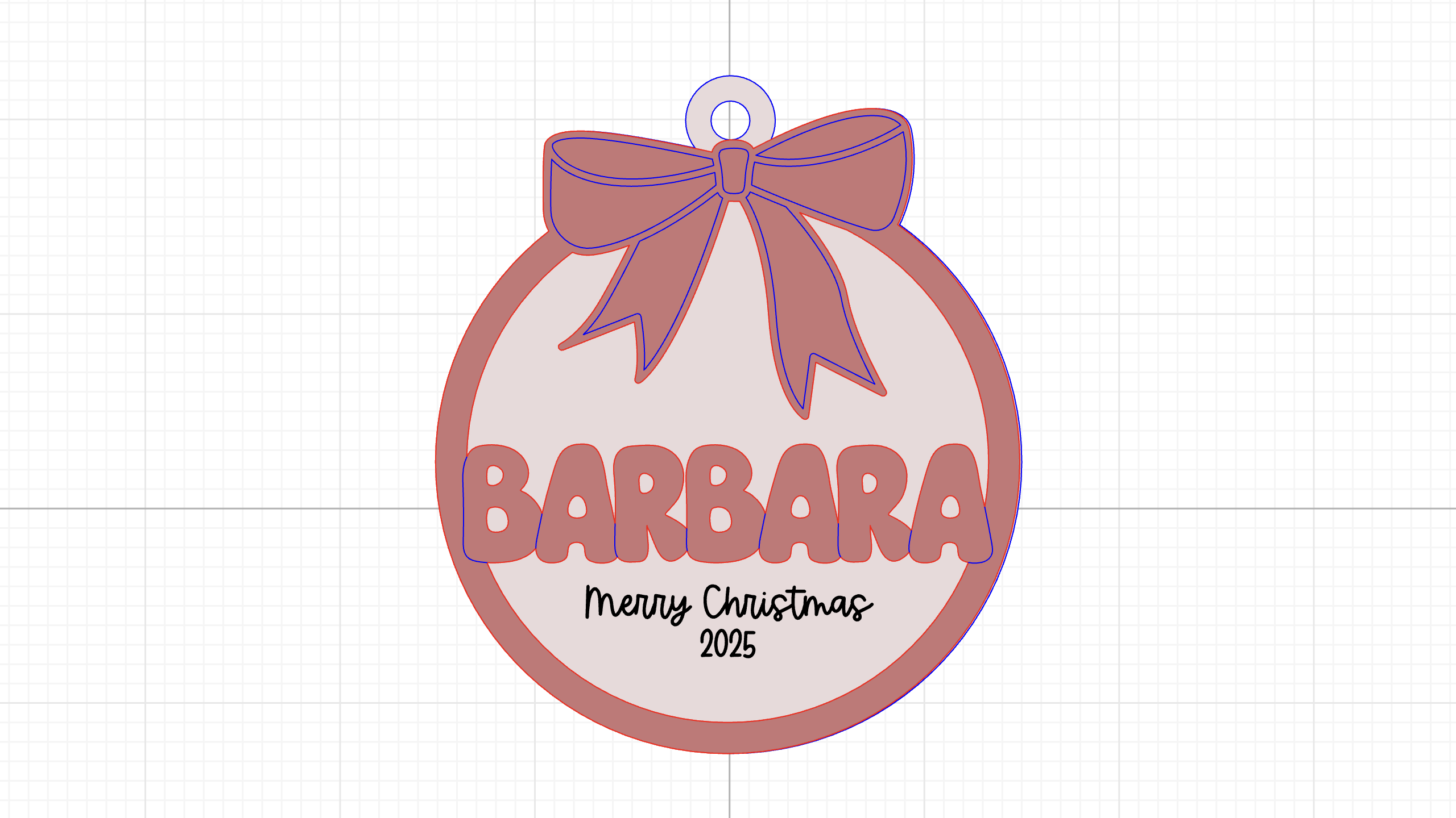 Bow Ornament With Name