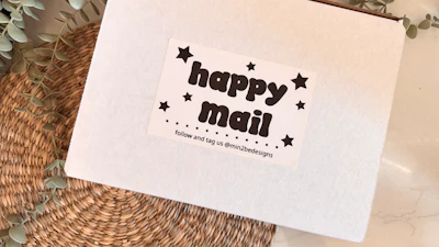 Happy Mail Thermal Sticker 4x6