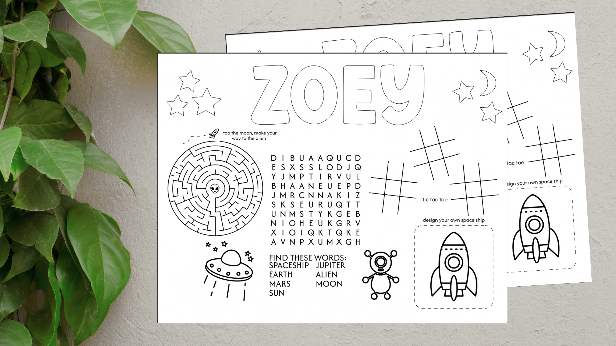 Space Activity Sheet